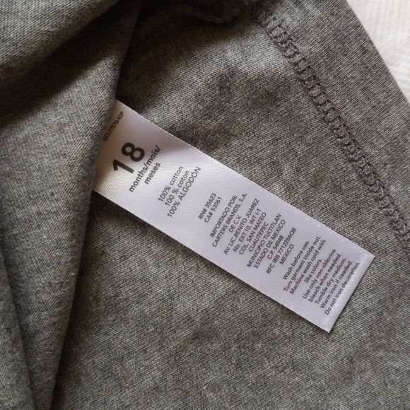 carter's heather gray long sleeve cardigan top 18 months baby girl - Picture 3 of 4